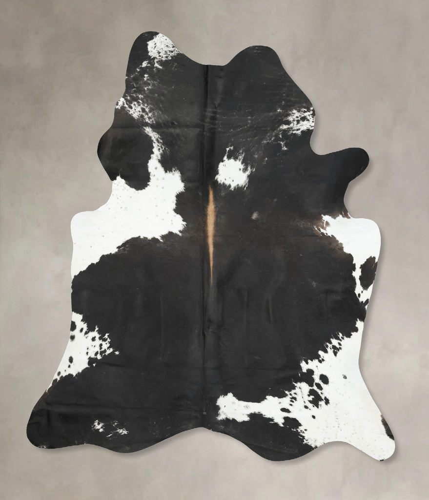 Black and White X-Large Brazilian Cowhide Rug 7'8"H x 6'4"W #B16050 by Hudson Hides