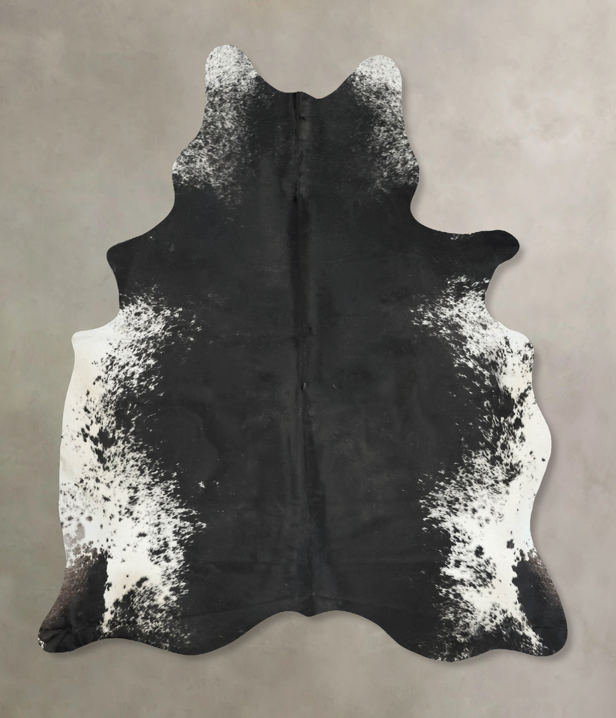Salt and Pepper Black XX-Large Brazilian Cowhide Rug 8'3"H x 6'6"W #B16051 by Hudson Hides