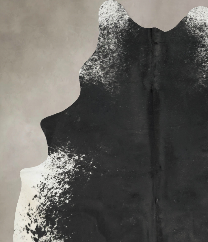 Salt and Pepper Black XX-Large Brazilian Cowhide Rug 8'3"H x 6'6"W #B16051 by Hudson Hides