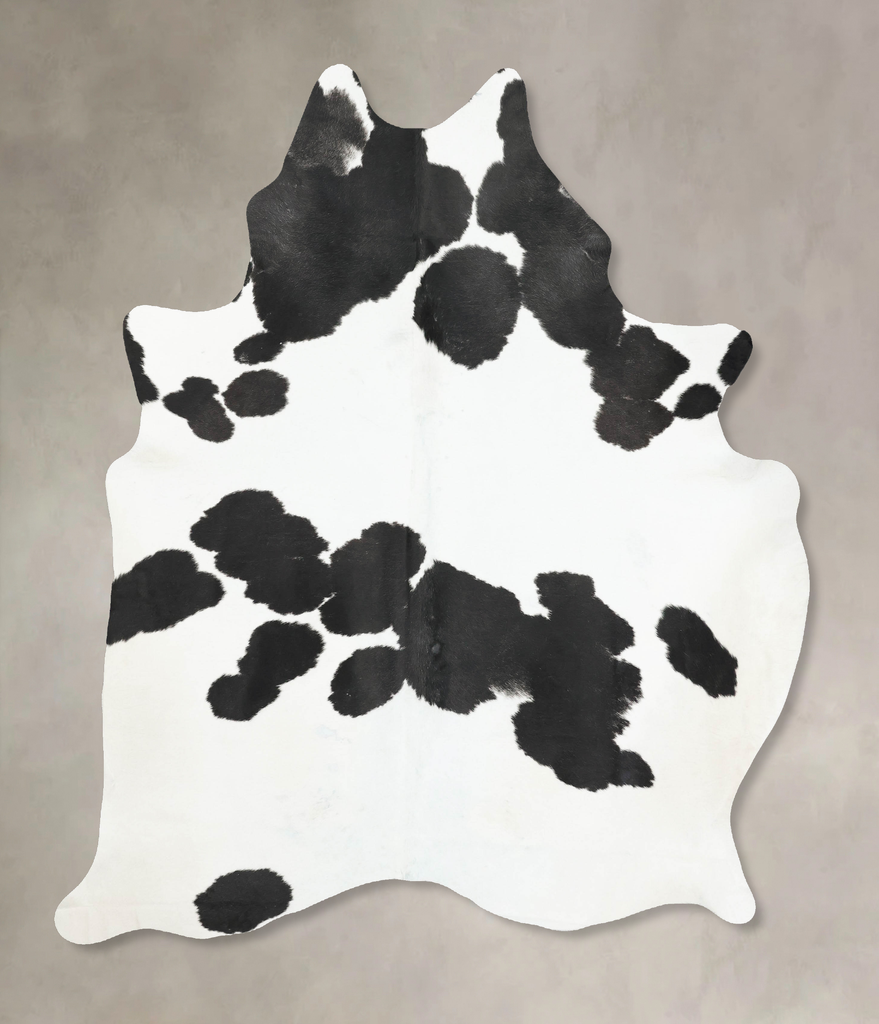 Black and White XX-Large Brazilian Cowhide Rug 7'10"H x 6'7"W #B16053 by Hudson Hides