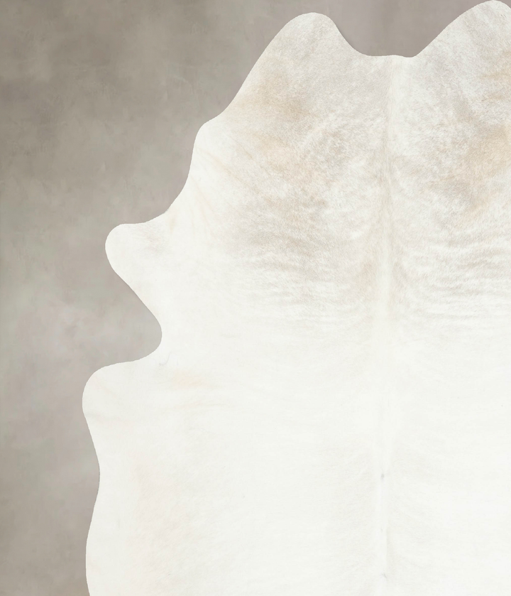 Ivory with Beige XX-Large Brazilian Cowhide Rug 8'10"H x 7'11"W #B16057 by Hudson Hides