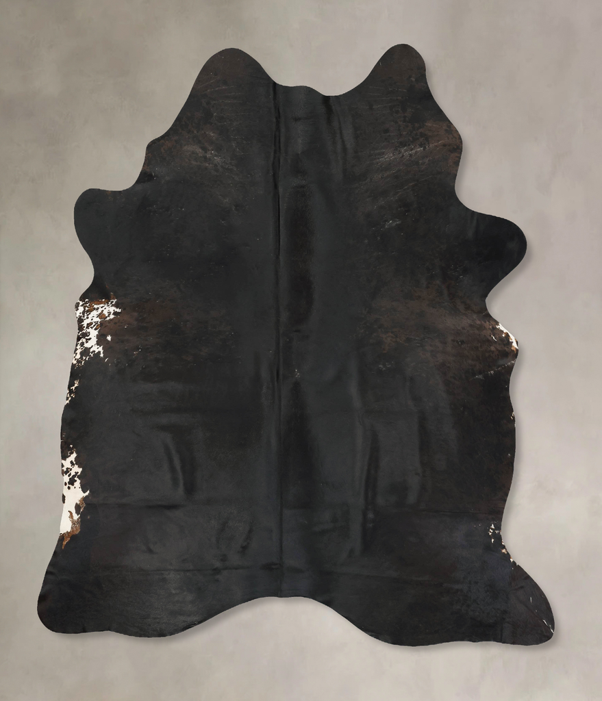 Solid Black XX-Large Brazilian Cowhide Rug 8'6"H x 6'5"W #B16061 by Hudson Hides