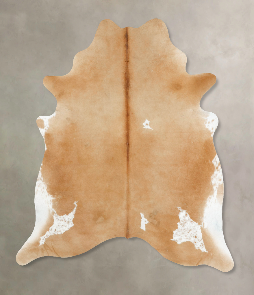 Beige XX-Large Brazilian Cowhide Rug 7'10"H x 6'6"W #B16067 by Hudson Hides