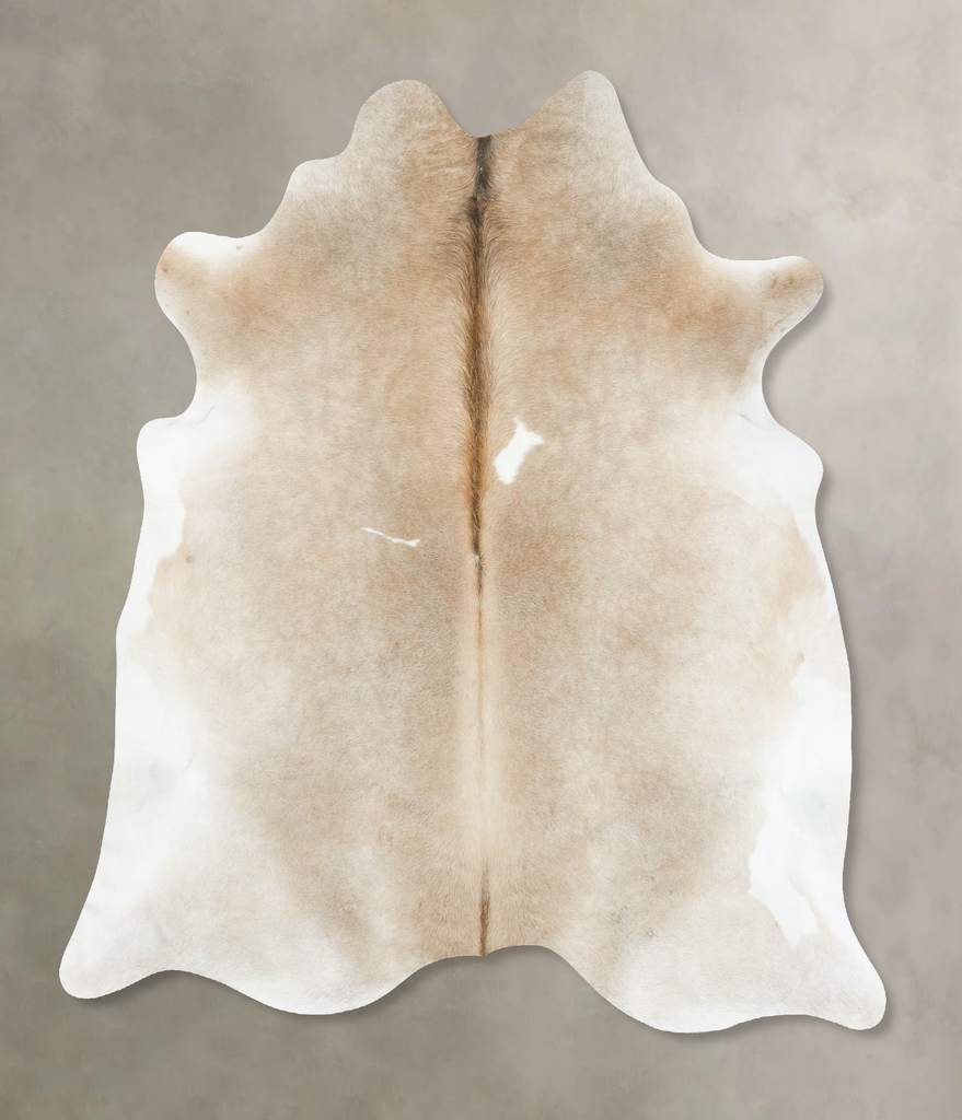 Grey with Beige X-Large Brazilian Cowhide Rug 7'4"H x 6'8"W #B16070 by Hudson Hides