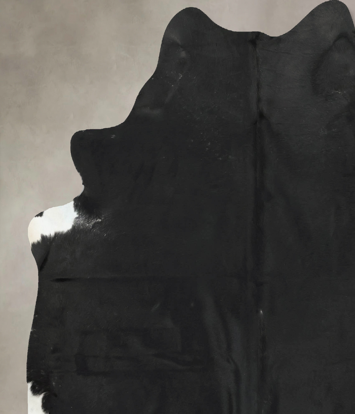 Solid Black XX-Large Brazilian Cowhide Rug 7'8"H x 6'8"W #B16072 by Hudson Hides