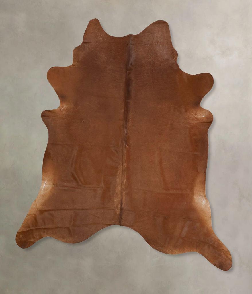 Solid Brown XX-Large Brazilian Cowhide Rug 8'9"H x 7'7"W #B16073 by Hudson Hides