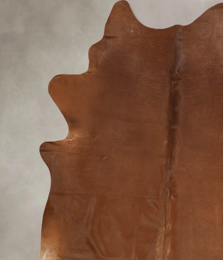 Solid Brown XX-Large Brazilian Cowhide Rug 8'9"H x 7'7"W #B16073 by Hudson Hides