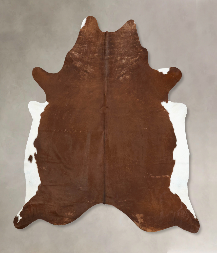 Brown and White Regular XX-Large Brazilian Cowhide Rug 8'3"H x 7'3"W #B16075 by Hudson Hides