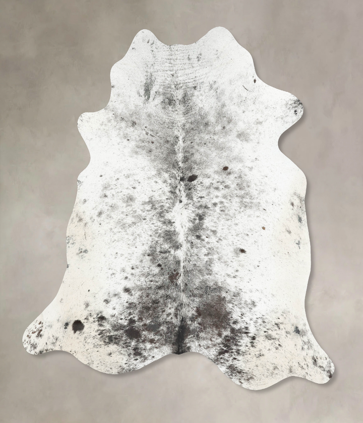 Salt and Pepper Black XX-Large Brazilian Cowhide Rug 7'9"H x 6'9"W #B16076 by Hudson Hides