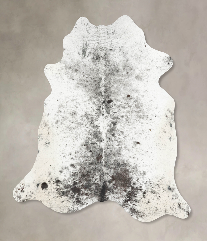 Salt and Pepper Black XX-Large Brazilian Cowhide Rug 7'9"H x 6'9"W #B16076 by Hudson Hides