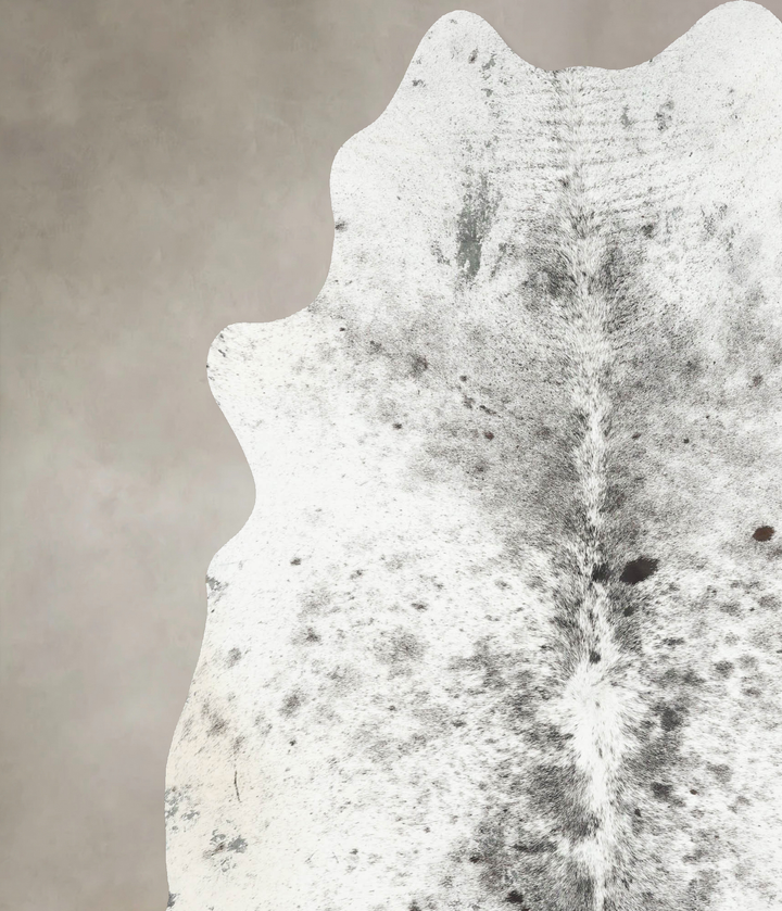 Salt and Pepper Black XX-Large Brazilian Cowhide Rug 7'9"H x 6'9"W #B16076 by Hudson Hides