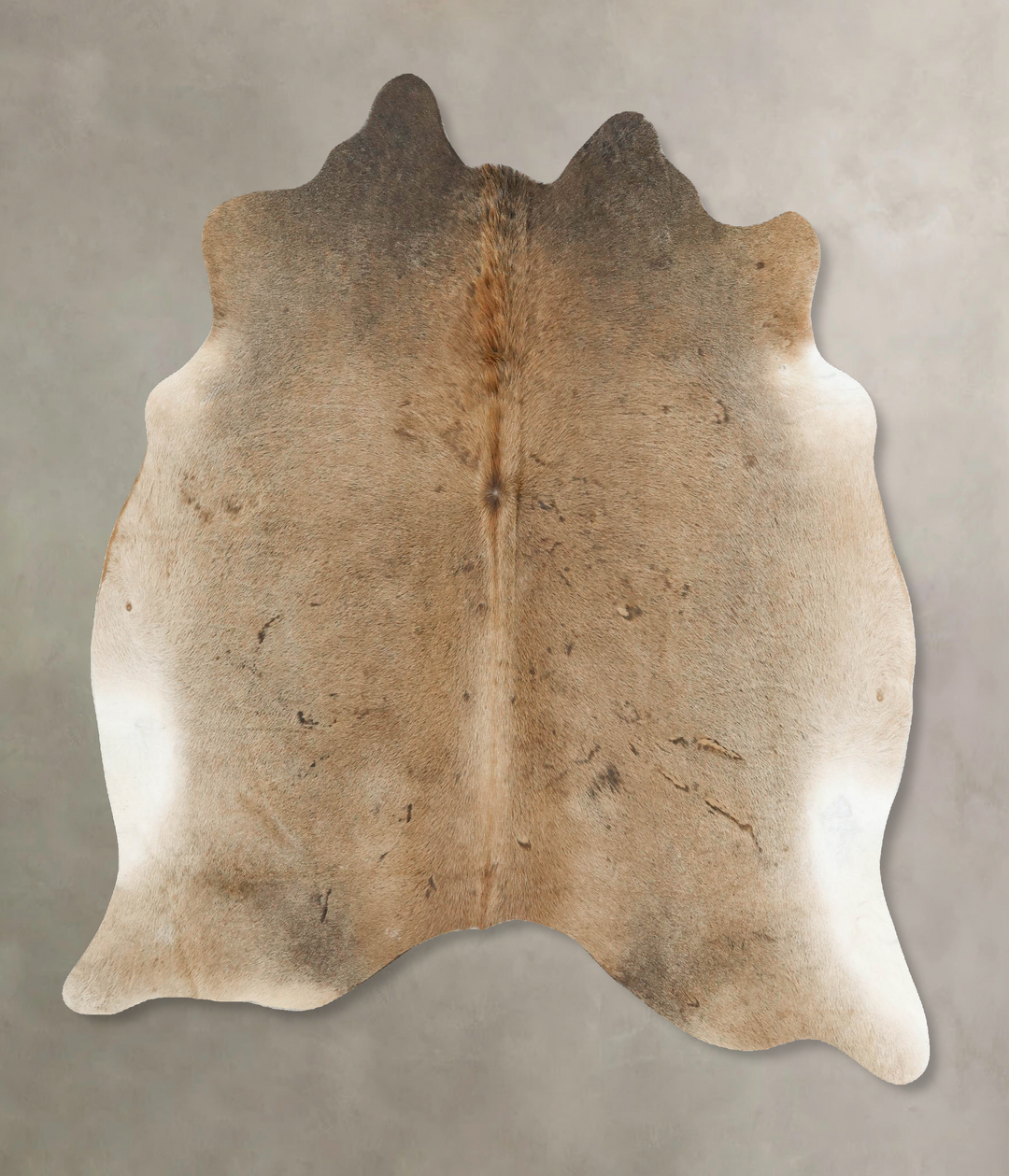 Grey with Beige Large Brazilian Cowhide Rug 6'3"H x 6'2"W #B16084 by H