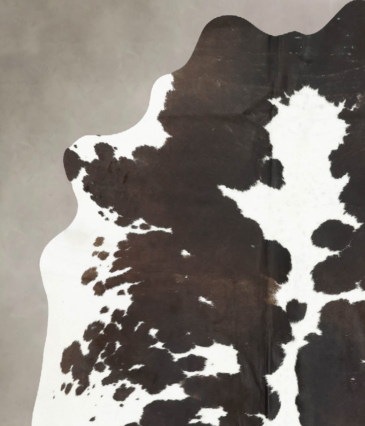 Chocolate and White X-Large Brazilian Cowhide Rug 7'1"H x 5'8"W #B16086 by Hudson Hides