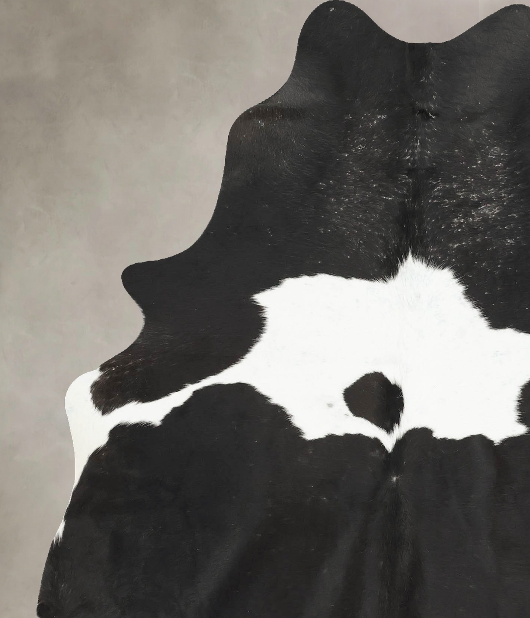 Black and White Large Brazilian Cowhide Rug 7'1"H x 5'7"W #B16087 by H