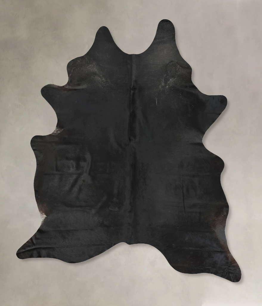 Solid Black XX-Large Brazilian Cowhide Rug 8'5"H x 6'3"W #B16093 by Hudson Hides