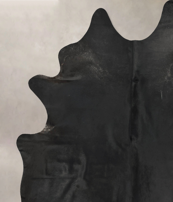 Solid Black XX-Large Brazilian Cowhide Rug 8'5"H x 6'3"W #B16093 by Hudson Hides