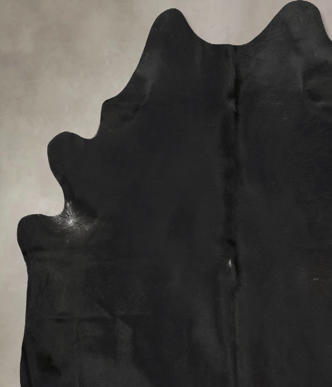 Solid Black X-Large Brazilian Cowhide Rug 7'6"H x 6'8"W #B16096 by Hud