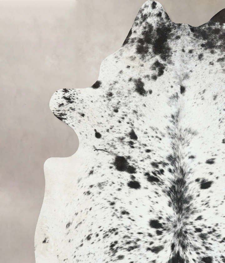 Salt and Pepper Black XX-Large Brazilian Cowhide Rug 7'9"H x 6'6"W #B16097 by Hudson Hides
