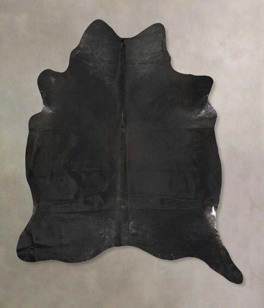 Solid Black XX-Large Brazilian Cowhide Rug 8'1"H x 6'11"W #B16101 by Hudson Hides