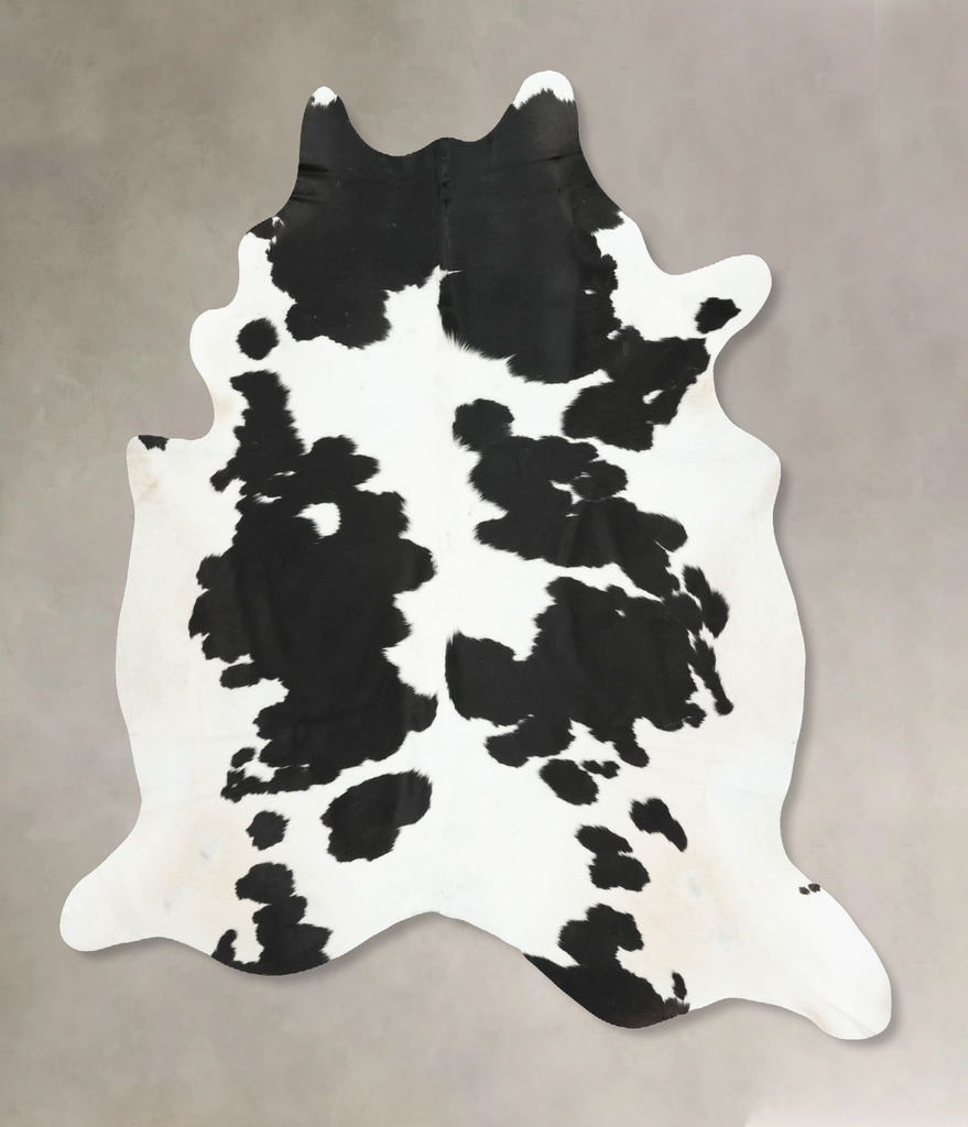Black and White XX-Large Brazilian Cowhide Rug 7'4"H x 7'3"W #B16102 by Hudson Hides