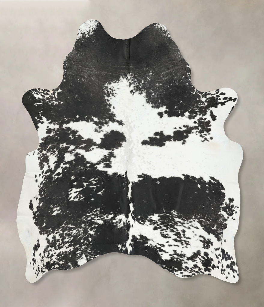 Black and White X-Large Brazilian Cowhide Rug 7'9"H x 6'5"W #B16103 by Hudson Hides