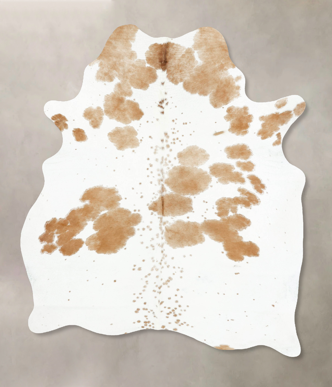 Beige and White X-Large Brazilian Cowhide Rug 7'8"H x 5'6"W #B16104 by