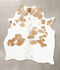Beige and White X-Large Brazilian Cowhide Rug 7'8