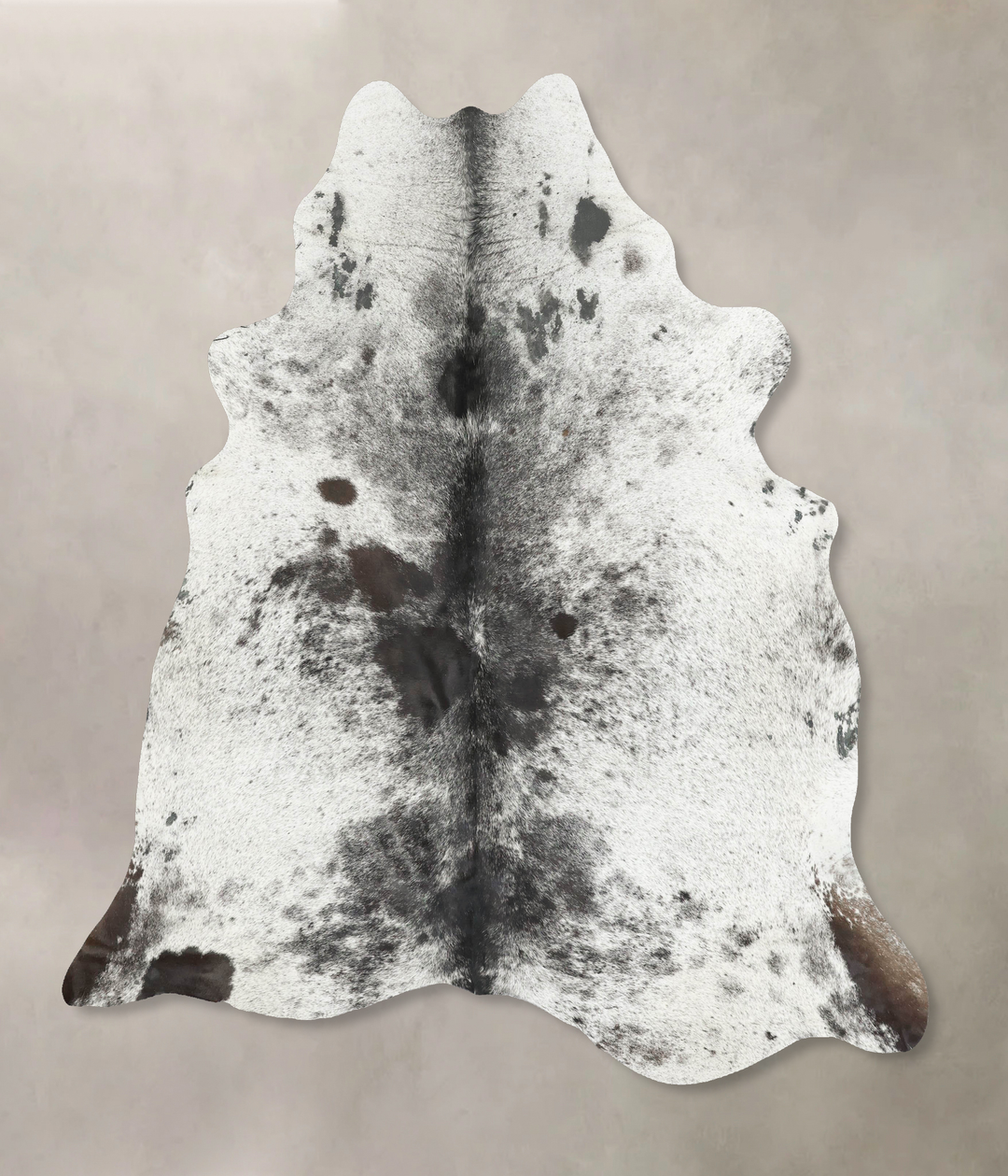 Salt and Pepper Black X-Large Brazilian Cowhide Rug 7'7"H x 6'3"W #B16