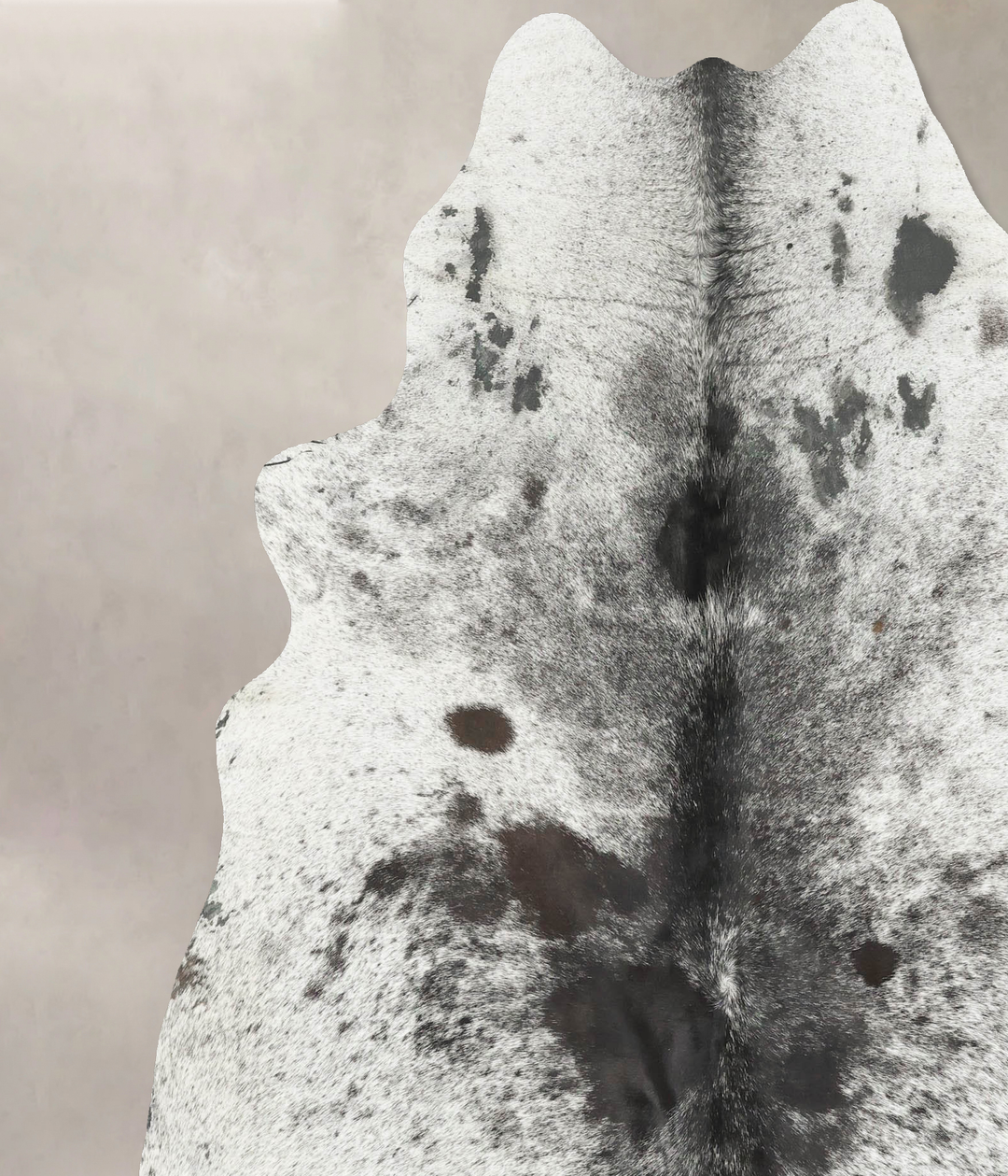 Salt and Pepper Black X-Large Brazilian Cowhide Rug 7'7"H x 6'3"W #B16