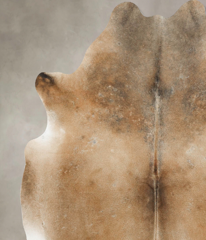 Grey with Beige X-Large Brazilian Cowhide Rug 6'10"H x 6'0"W #B16117 by Hudson Hides