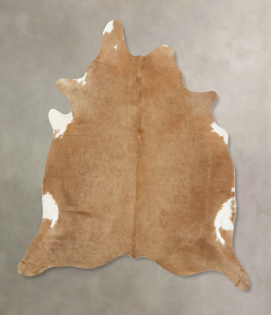 Beige XX-Large Brazilian Cowhide Rug 8'1"H x 6'11"W #B16120 by Hudson Hides