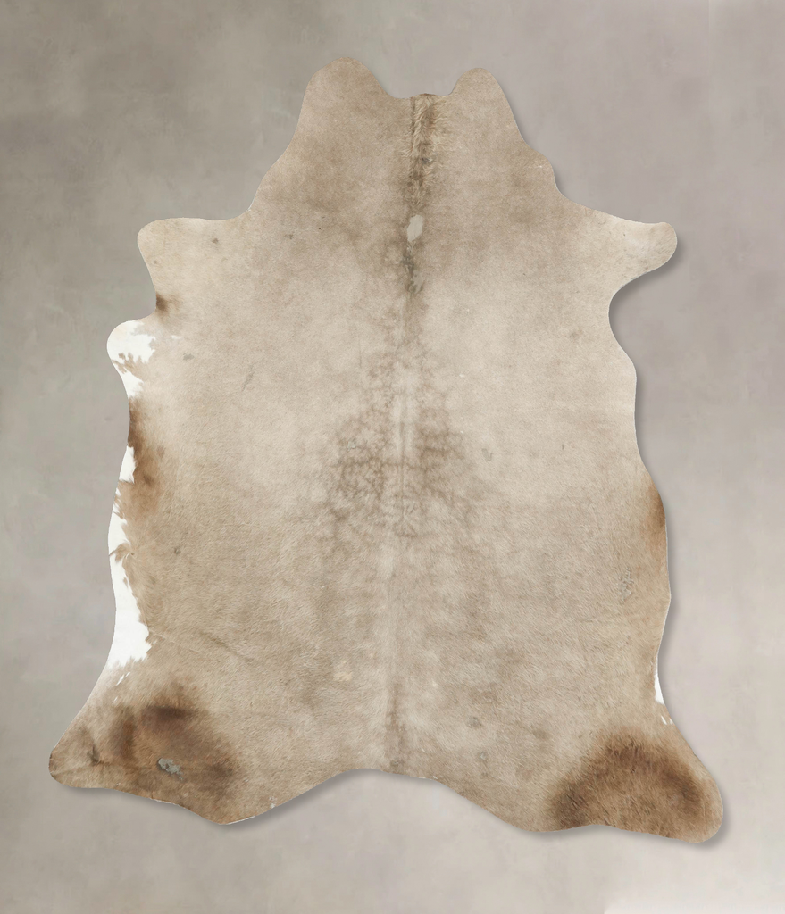 Taupe X-Large Brazilian Cowhide Rug 6'10"H x 6'1"W #B16134 by Hudson Hides