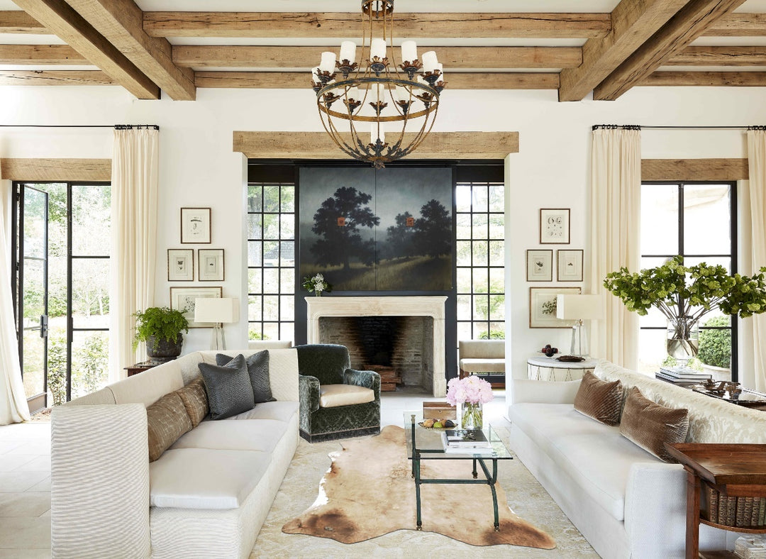 Taupe X-Large Brazilian Cowhide Rug 6'10"H x 6'1"W #B16134 by Hudson H