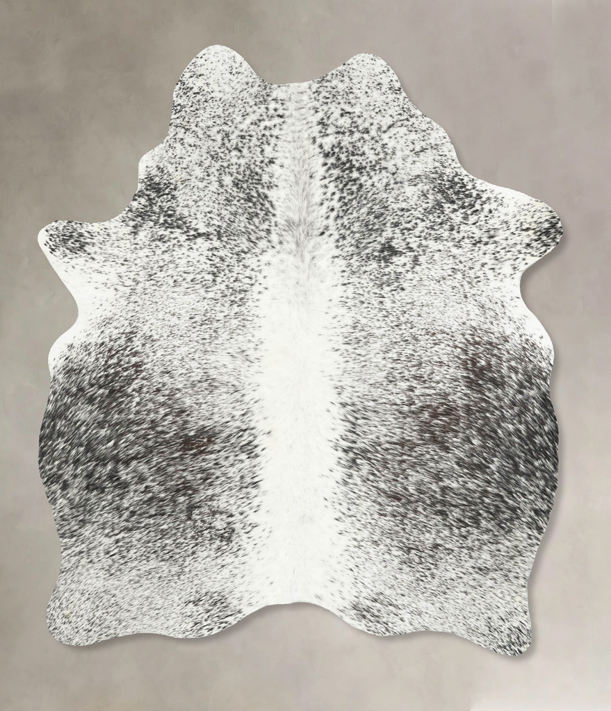 Salt and Pepper Black Medium Brazilian Cowhide Rug 5'10"H x 4'8"W #B16136 by Hudson Hides