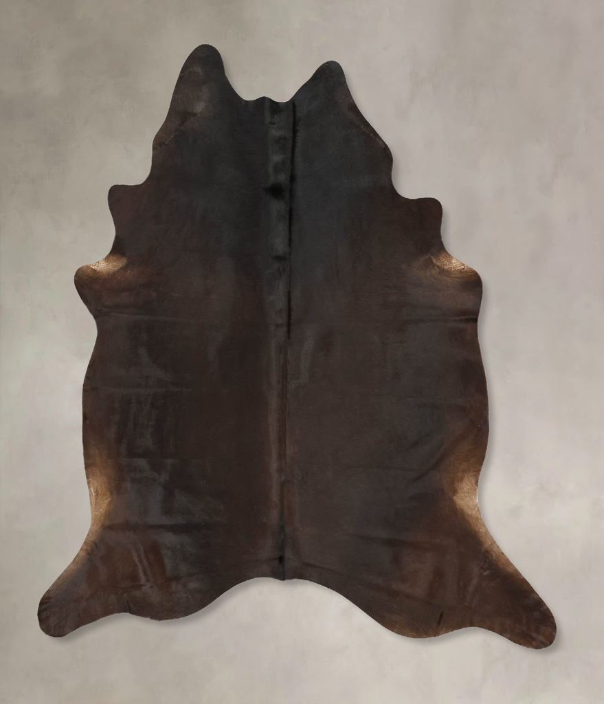 Solid Black X-Large Brazilian Cowhide Rug 7'1"H x 6'6"W #B16139 by Hudson Hides