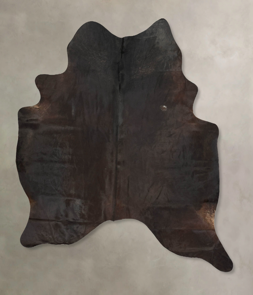 Solid Black X-Large Brazilian Cowhide Rug 7'4"H x 5'8"W #B16140 by Hudson Hides