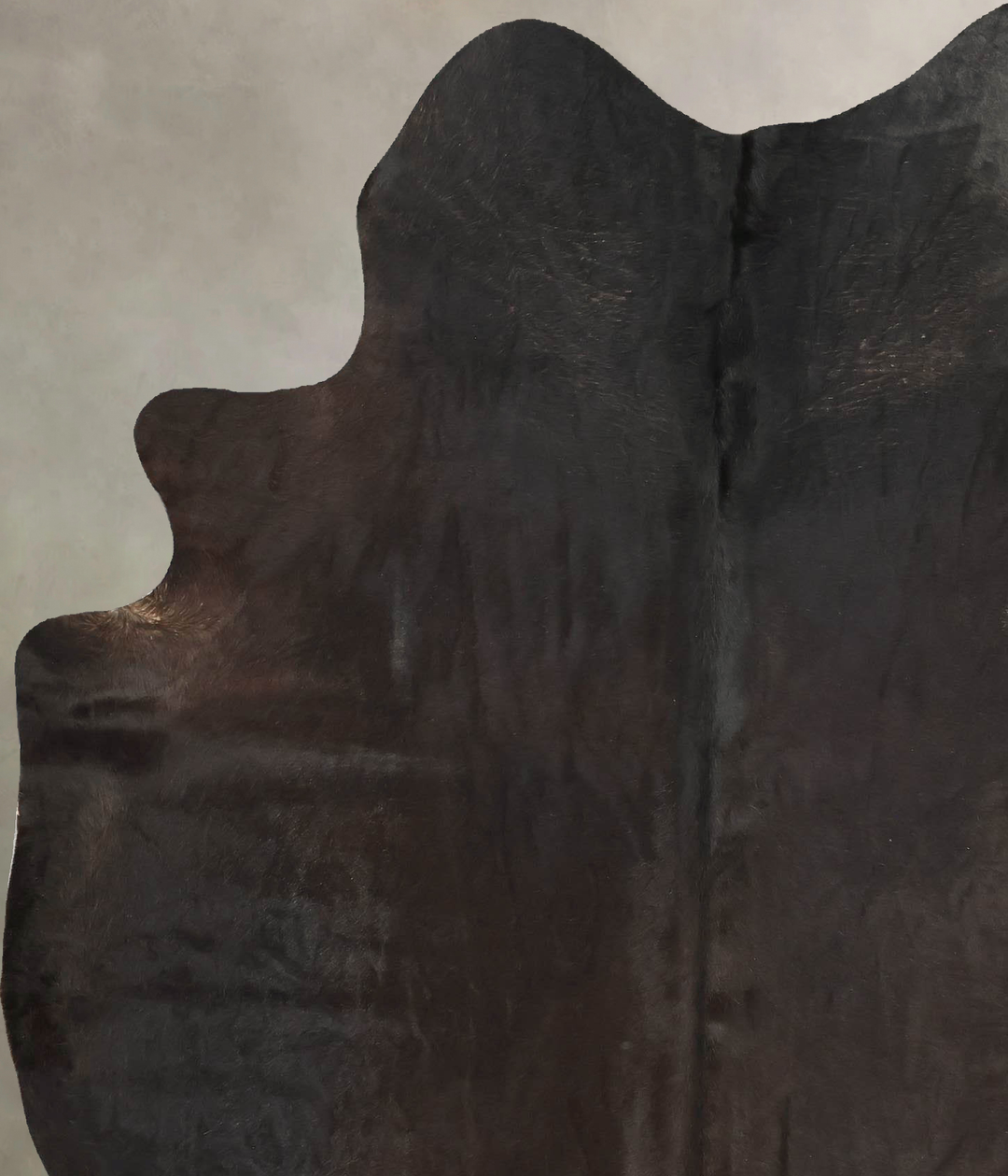 Solid Black X-Large Brazilian Cowhide Rug 7'4"H x 5'8"W #B16140 by Hud