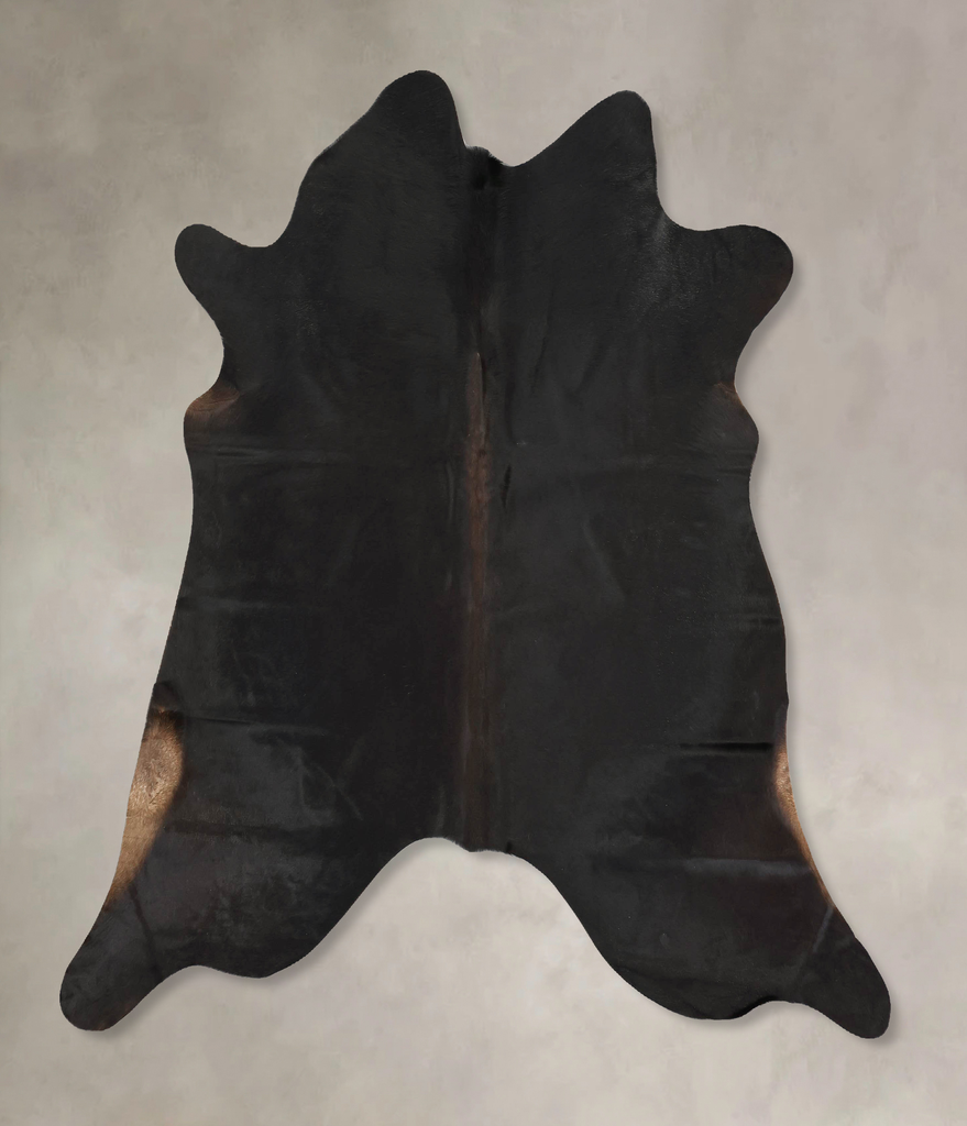Solid Black X-Large Brazilian Cowhide Rug 6'5"H x 6'7"W #B16142 by Hudson Hides