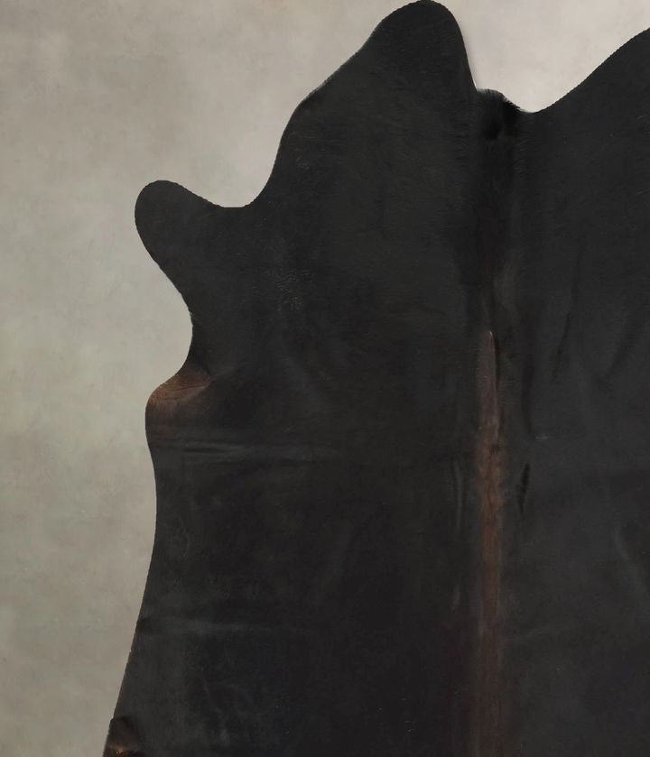 Solid Black X-Large Brazilian Cowhide Rug 6'5"H x 6'7"W #B16142 by Hudson Hides