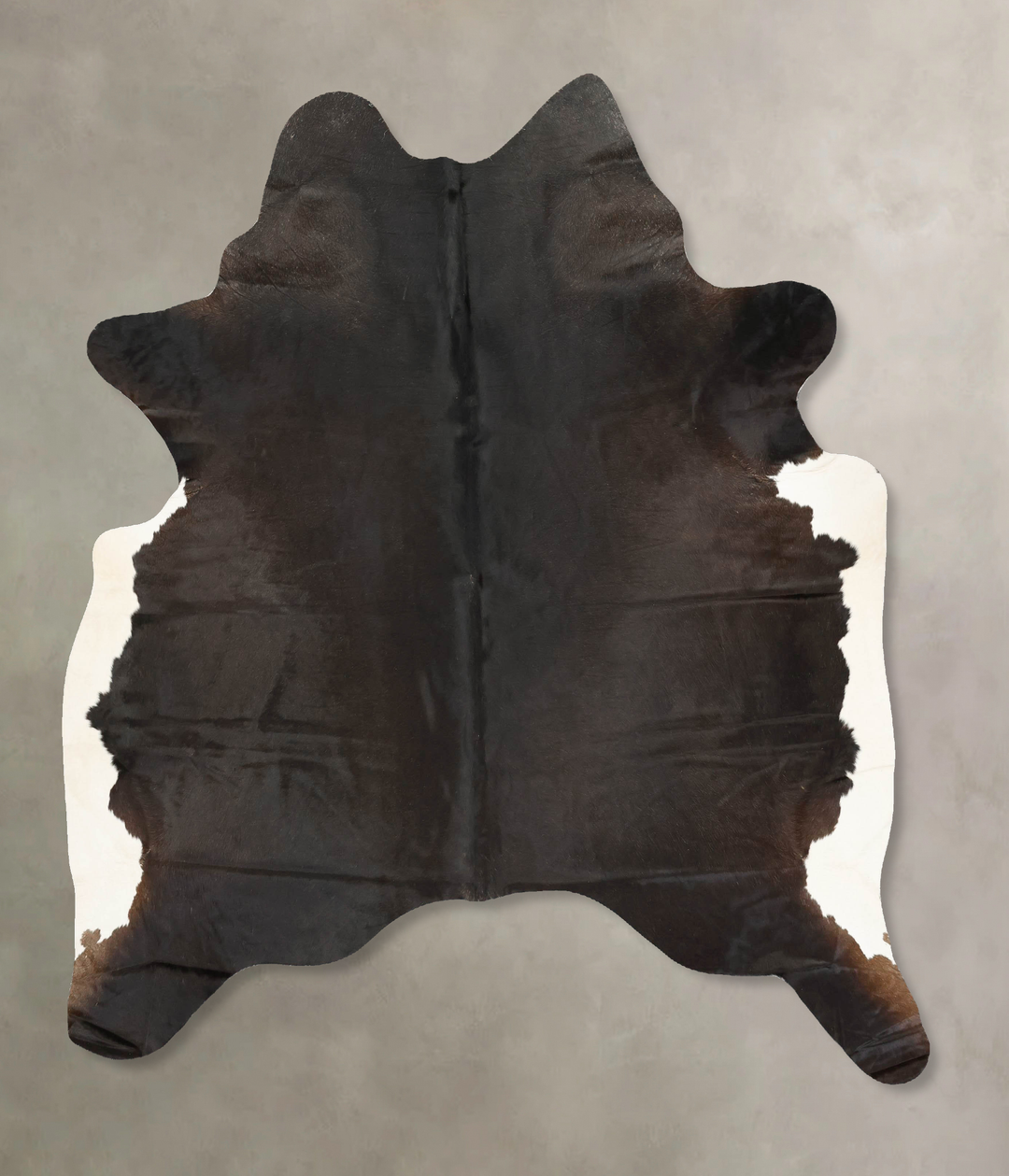 Solid Black X-Large Brazilian Cowhide Rug 7'4"H x 6'2"W #B16148 by Hud
