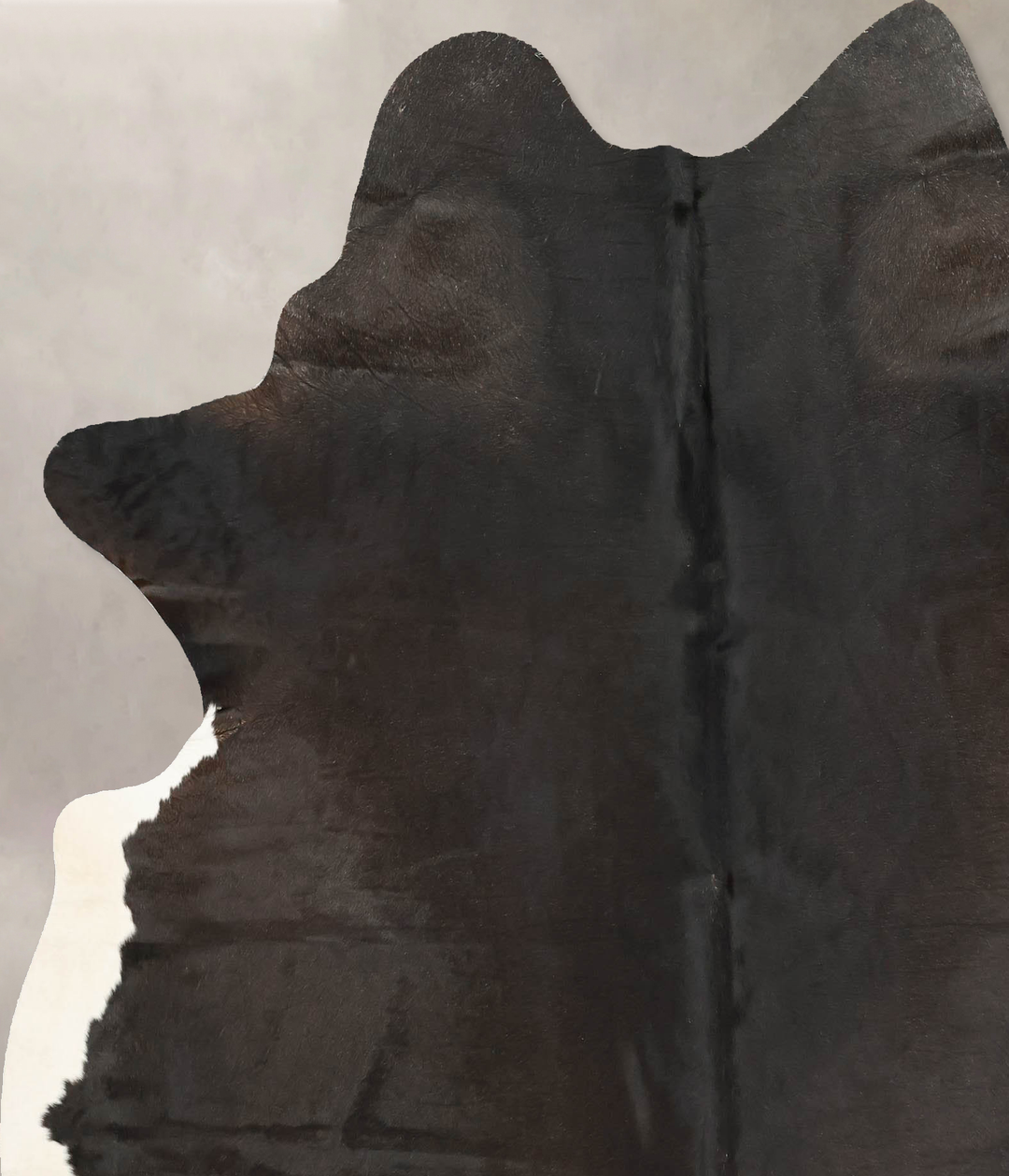 Solid Black X-Large Brazilian Cowhide Rug 7'4"H x 6'2"W #B16148 by Hud