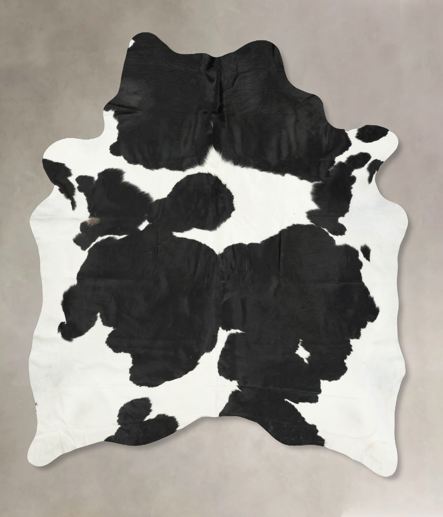 Black and White XX-Large Brazilian Cowhide Rug 8'7"H x 6'9"W #B16156 by Hudson Hides