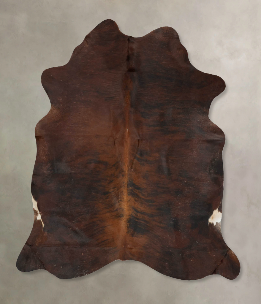 Dark Brindle Large Brazilian Cowhide Rug 6'10"H x 5'9"W #B16158 by Hudson Hides