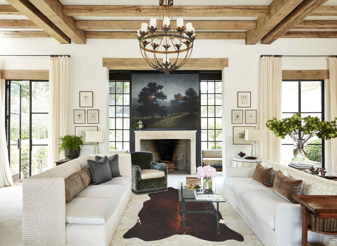 Dark Brindle Large Brazilian Cowhide Rug 6'10"H x 5'9"W #B16158 by Hud