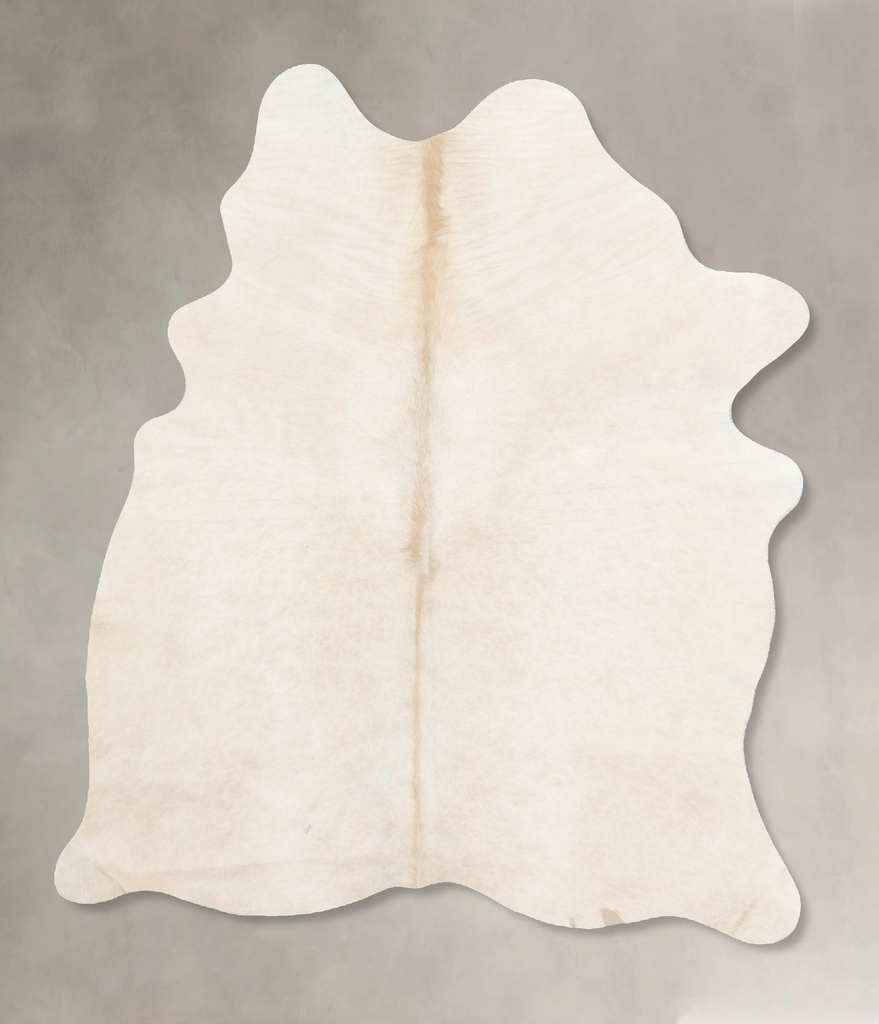 Ivory with Beige Large Brazilian Cowhide Rug 6'10"H x 5'2"W #B16165 by Hudson Hides