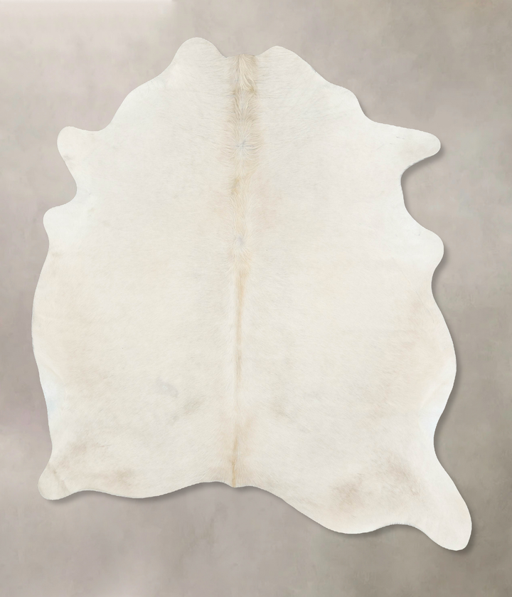 Ivory with Beige Large Brazilian Cowhide Rug 7'0"H x 5'9"W #B16166 by Hudson Hides