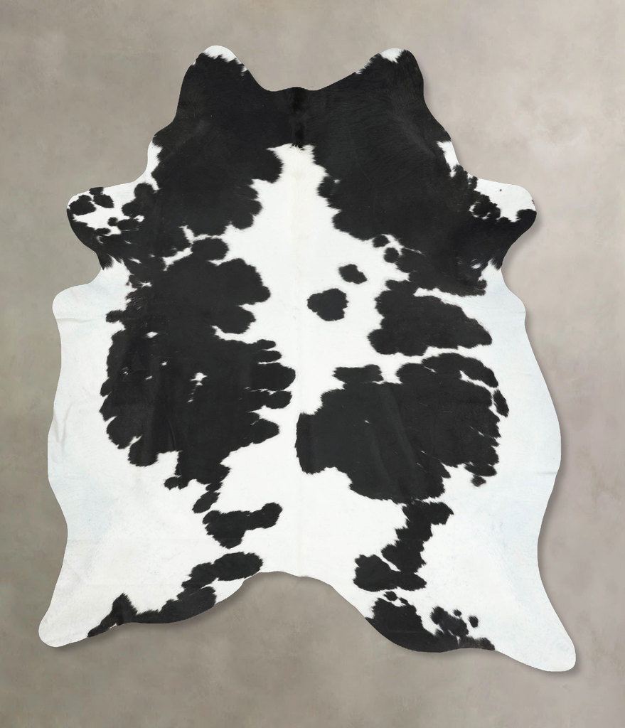 Black and White XX-Large Brazilian Cowhide Rug 8'11"H x 7'2"W #B16168 by Hudson Hides