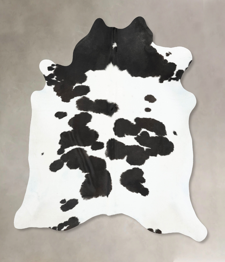 Black and White XX-Large Brazilian Cowhide Rug 8'0"H x 6'11"W #B16169 by Hudson Hides