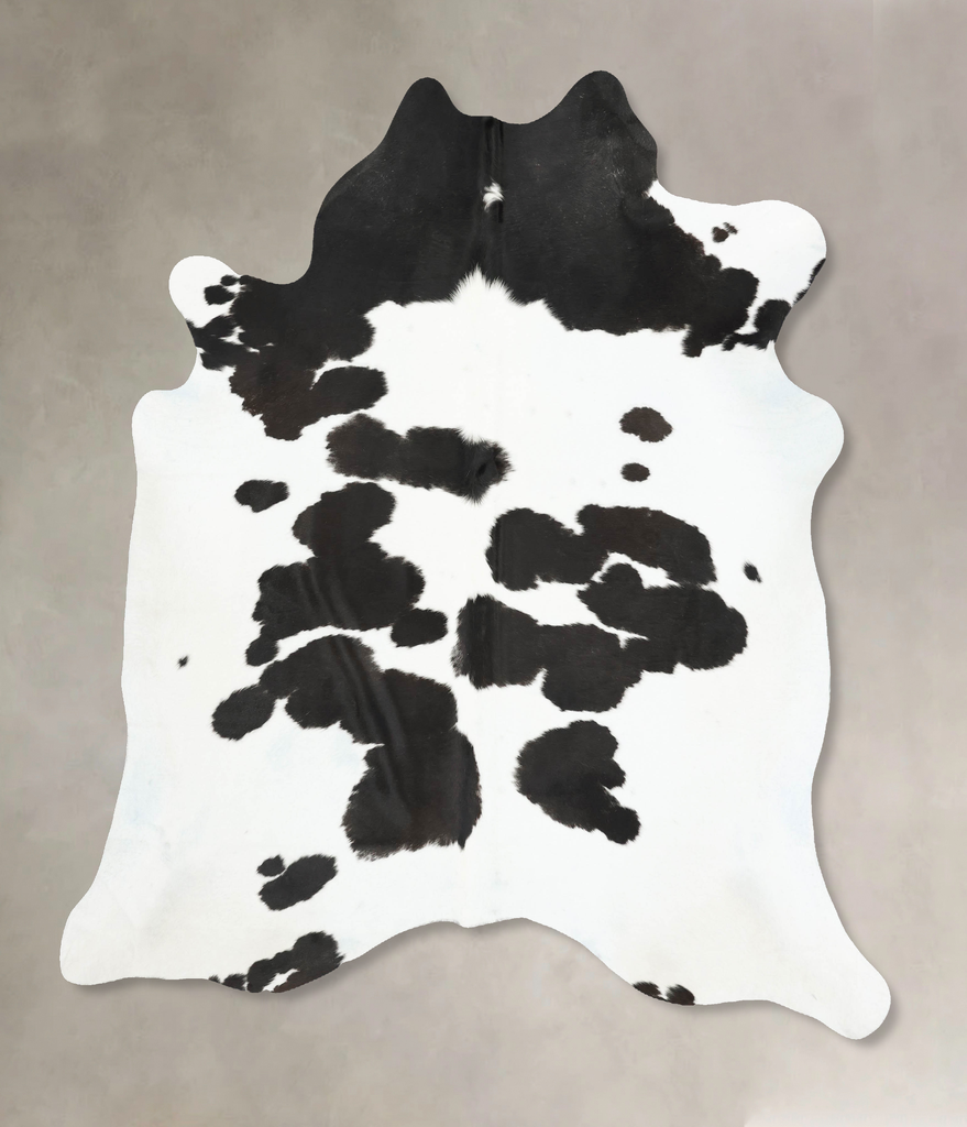 Black and White XX-Large Brazilian Cowhide Rug 8'0"H x 6'11"W #B16169 by Hudson Hides
