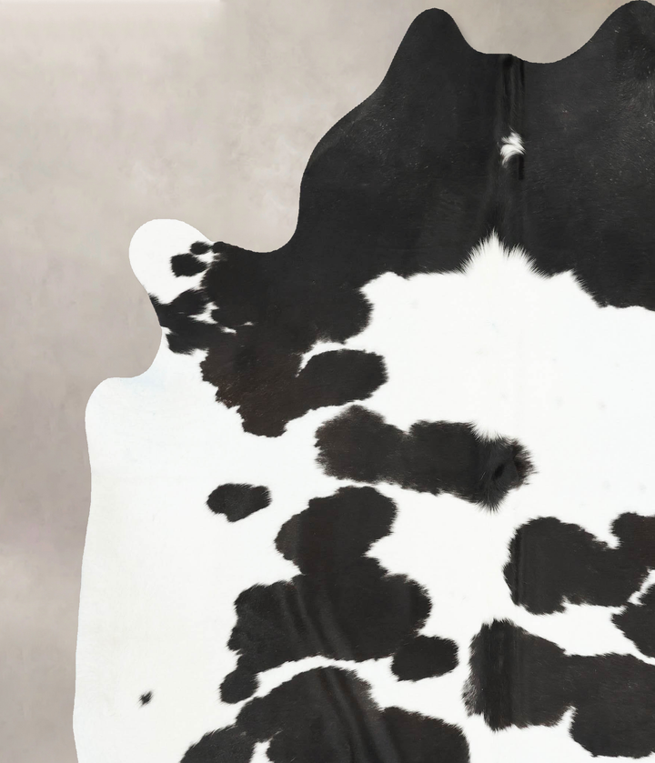 Black and White XX-Large Brazilian Cowhide Rug 8'0"H x 6'11"W #B16169 by Hudson Hides